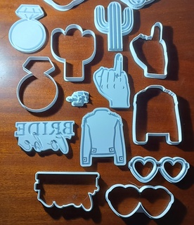 07 lifestyle wedding - cookie cutters cutter stamp item kitchen cake bride ring wife jean glasses heart cactus 3d print model - Mito3D