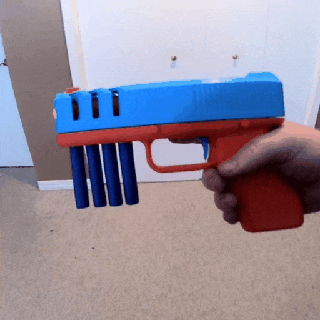 0 espuma desintegrador nerf dardo pistola juguete 3d print model - Mito3D