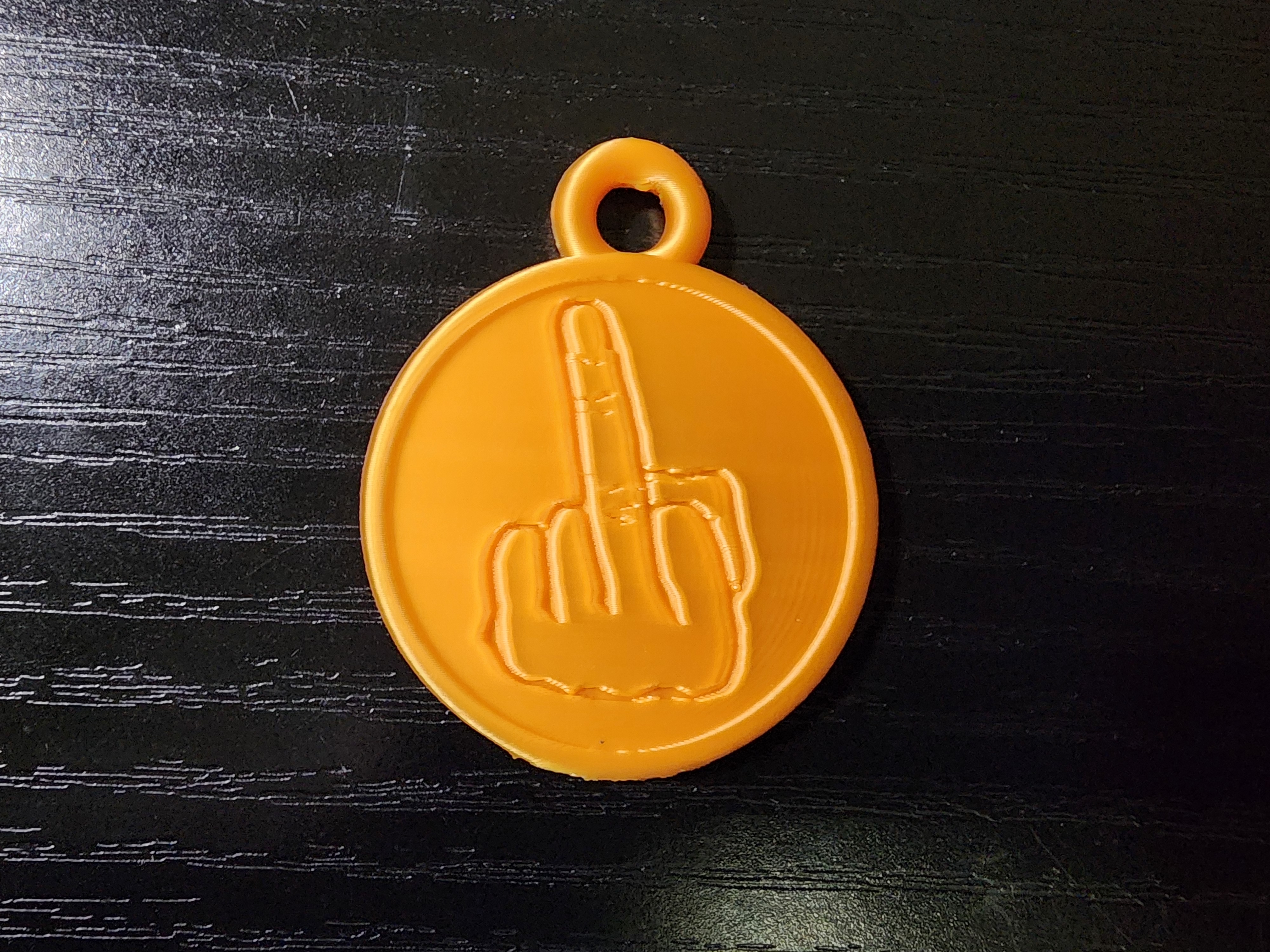 0 scopa pendente 0fucks collana moneta dito medio 3D print model - Mito3D