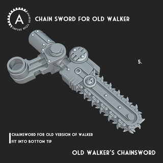 0ld walker chainsword war hammer 42k chainsaw sentinel chain sword weapon miniature tabletop imperial guard 40000 astra militarum 3d print model - Mito3D
