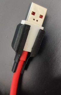 1+ USB câble titulaire soutien logo protecteur oneplus mobile électronique 3d print model - Mito3D