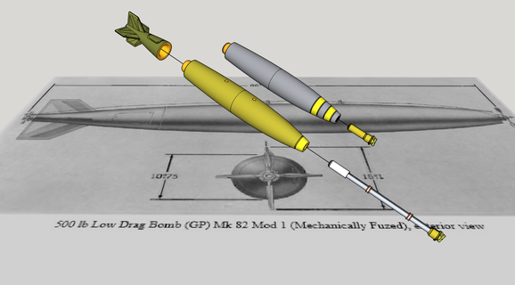1 18 scala mk 82 500 bombe USAF usmc us Marina Militare varianti bomba modello aereo definitivo soldato compito vigore 3d print model - Mito3D