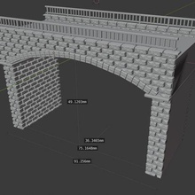 1 lane carretera puente escala arquitectura ferrocarril modelado entrenar 160 3d print model - Mito3D
