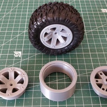 155 rc wheel beadlock 5mm hex - 3 designs vented game car crawler wheels wpl vehicles 3d print model - Mito3D