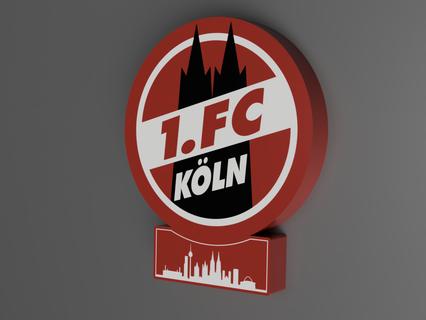 1fc Köln LED Lampe fc lle effzeh bundesliga Fußball Mantel Waffen Billy Ziege 1 Liga Logo 3d print model - Mito3D