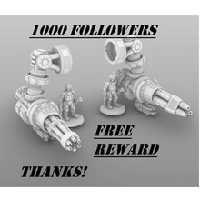 1000 follower award rotary cannon questing knights 3d print model - Mito3D