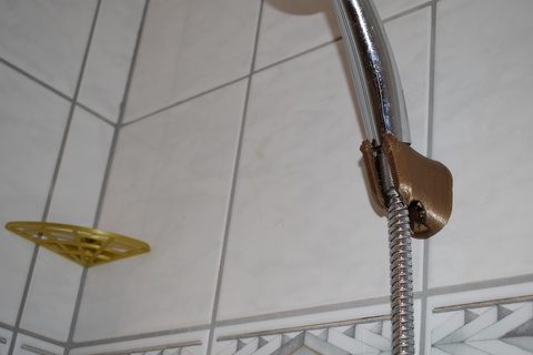 1001st labadorian showerheadrest shower showerhead clamp holder fix fixation mount 3d print model - Mito3D