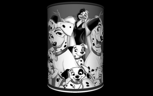 101 Dalmatiner Lampe Lithophanie Beleuchtung LED Licht Film Disney Hund Tiere Design Anime 3d print model - Mito3D
