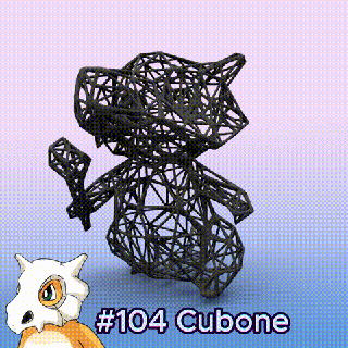 104 cubone pokemon wiremon figure pok mon wire art home decoration resin 3d printing collectors fans resilience inner strength collectibles enthusiasts inspirational decor power wonders 3d print model - Mito3D