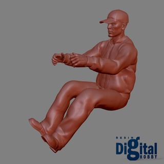 107 chauffeur diorama 1 24 25 32 35 43 48 64 72 voiture tracteur homme imprimable personnage véhicule supporter miniature miniatures pose 3d print model - Mito3D