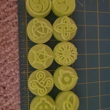 10 celtic style stamps clay play-doh etc tool themed collection stamp mold flower swirl star playdoh 3d print model - Mito3D