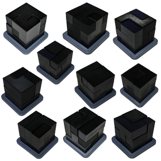 10 different puzzle cubes 3x3 soma cube difficult extreme brain teaser hard tricky combination 3d print model - Mito3D