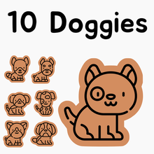 10 doggy cookie cutters cookiecutter cutter dog puppy 3d print model - Mito3D