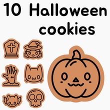 10 halloween cookie cutters cookiecutter cutter pumpkin sull 3d print model - Mito3D