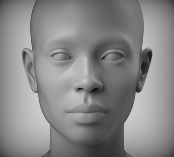 10 realistico femmina asiatico americano testa low poly 3d modello ritratto viso Sorridi Calvo carattere aquila occhio arte natura umano uccello corpo lowpoly anatomia 3d print model - Mito3D