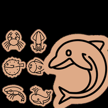 10 Meer Tier Plätzchen Schneider Ausstechform Cutter aniaml Fisch Wal Delfin Krabbe Tintenfisch 3d print model - Mito3D