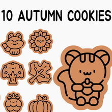 10 season temed cookie cutters autumn vol2 cookiecutter cutter tree squirrel pumpkin mushroom racoon 3d print model - Mito3D