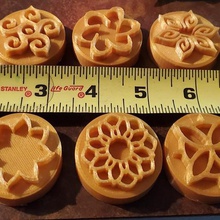 10 stamps clay etc art themed collection stamp mold flower swirl 3d print model - Mito3D