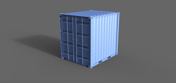 10ft Container Schiff Modell Herstellung Kran Boot rc Off Shore Dock 3d print model - Mito3D