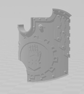 10th legio shields steel gauntlets truescale wargaming space soldiers 3d print model - Mito3D