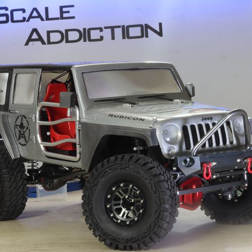 10th échelle robot d'exploration corps scx10 châssis gadget rc voiture Publier ascenseurs jack garage accessoire outil dépendance jeep cow boy 3D print model - Mito3D