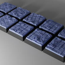10x 20mm Quadrat Base Pflaster Boden 3d print model - Mito3D