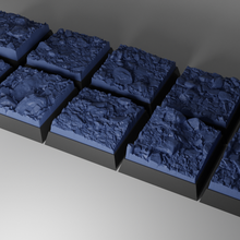 10x 20mm square base river stone ground 3d print model - Mito3D