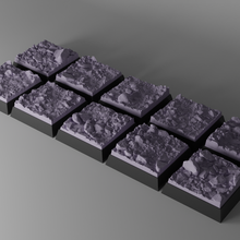 10x 20mm square base stoney ground 3d print model - Mito3D