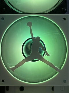 120 mm Jordan logo RVB ventilateur couverture gaine basketball 3d print model - Mito3D