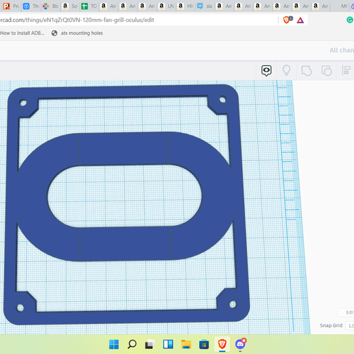 120mm fan griglia occhio logo gadget pc 3D print model - Mito3D