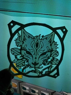 120mm fancover fox mask 120mm fancover  3d print model - Mito3D