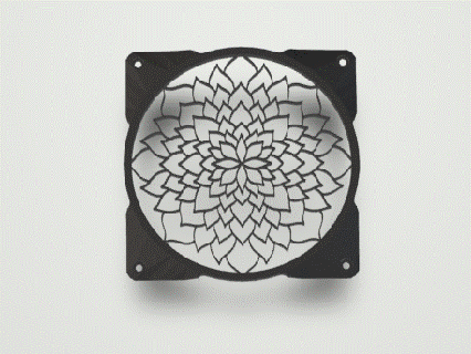 120mm Mandala Blume geformt Ventilator Leichentuch Benutzerdefiniert pc bewachen Gitter 3d print model - Mito3D