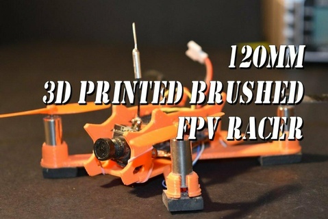 120mm micro fpv racer 8520 brushed motors 120 mm 1s lipo aio cam motor quad quadcopter racing frf3 evo frsky microquad miniquad ob1 qx100 vehicles 3d print model - Mito3D