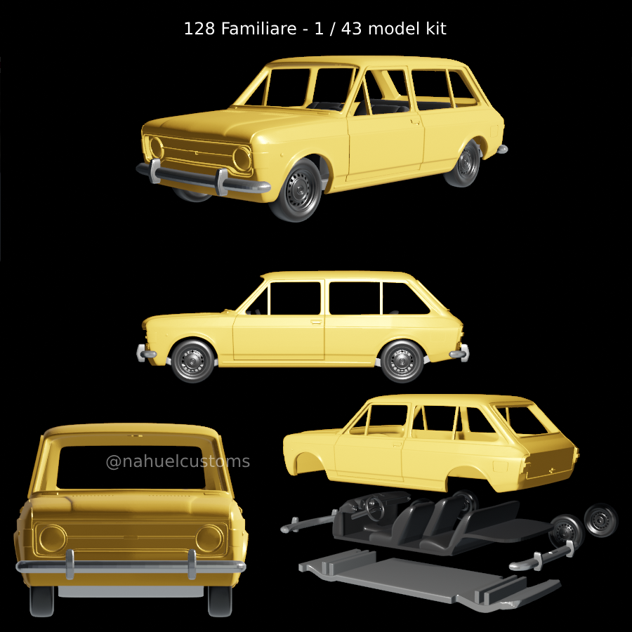 128 familiar 1 43 modelo equipo juego arrastrar pro carreras rc r c fundido presión personalizado espacio kustom vagón rural estación semana italia 3D print model - Mito3D