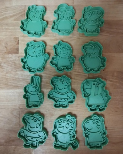 12 cookie cutterspepa pig friends pepapig pepa cutter cookies 3d print model - Mito3D