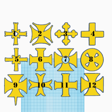 12 crosses knights templar symbol religion cross templars 3d print model - Mito3D