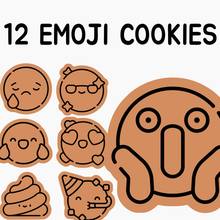 12 emoji biscoito cortadores Cortador cortador cara emoção 3d print model - Mito3D