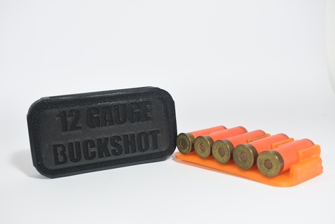 12 ga storage box ammo shotgun gun gauge slug buckshot birdshot shell ammunition crate 3d print model - Mito3D