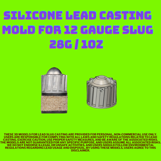 12 gauge slug brenekke silicone casting lead 3d print model - Mito3D