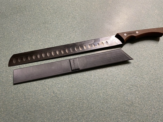 12 inch brisket slicer sheath home bambulab smoker knife petg pla case blade-cover safety 3d print model - Mito3D