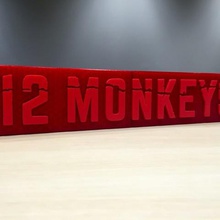 12 macacos título principal do logotipo a arte sinais de logotipos 3d print model - Mito3D
