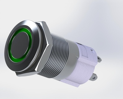 12mm metal botón cambiar interruptor self locked 12v anillo ligero 3d print model - Mito3D
