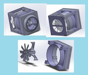 12v odore ventilazione progetto filtrazione motore 3d print model - Mito3D