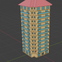 13-storey tower architecture 3d print model - Mito3D
