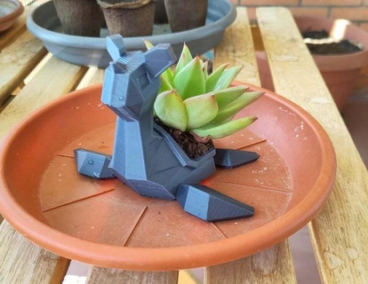 131 lapras Basso poli fioriera Pokemon vasi verde impianti giocattolo 3d print model - Mito3D