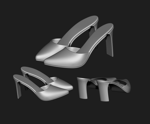 13 set fashionable pendant womens shoes half-boots fashion character clothing shoe wear apparel model accessories art bow 3d print model - Mito3D