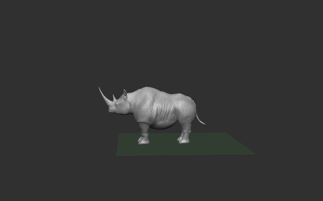 13cm noir rhinocéros stl fichier 3d impression art animal afrique 3d print model - Mito3D