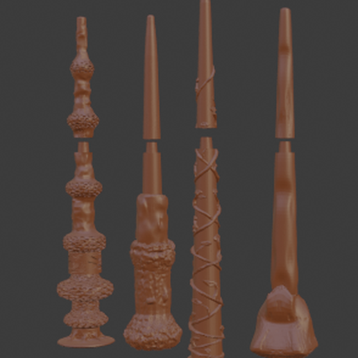 14 harry potter pens deathly hallows pen holder magic wand 3D print model - Mito3D