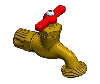 14 npt brass stopcock nom valve pipe 3d print model - Mito3D
