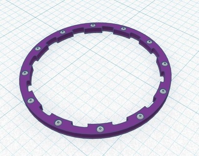 15 bead lock ring 1 24 25 model drag racing nhra slot car beadlock wheels 3d print model - Mito3D